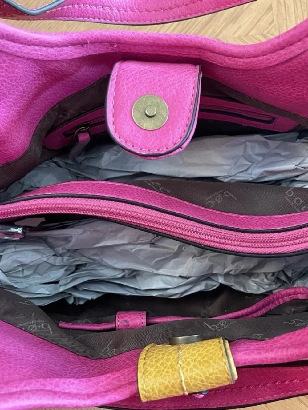 b.o.c. Orange, Pink & Yellow Leather Shoulder Bag